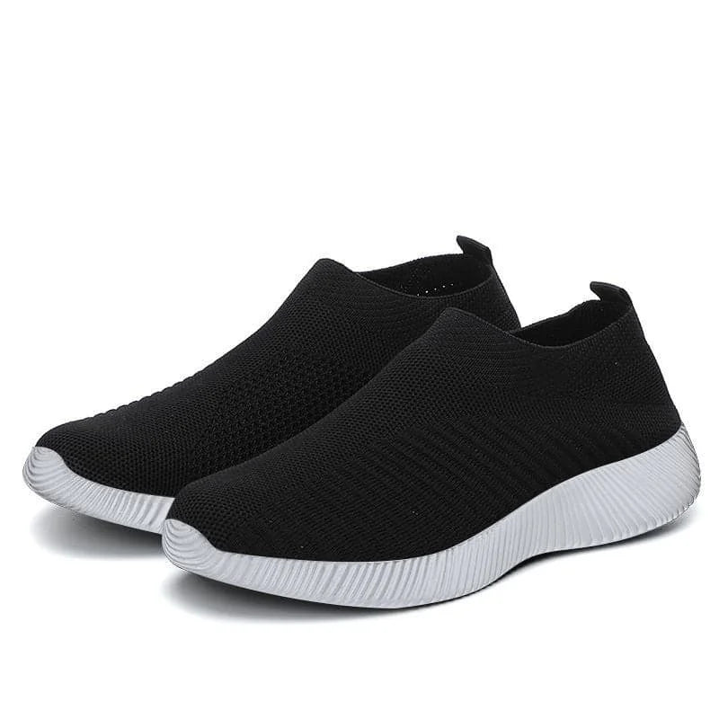 stretch mesh flats | breathable slip-on shoes | soft sole footwear | ultrasonic cleaning