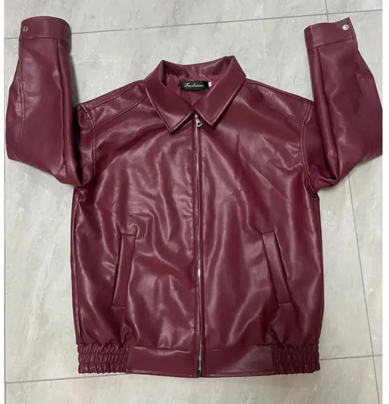Leather Coat Women's Locomotive Style Top Meifu Market