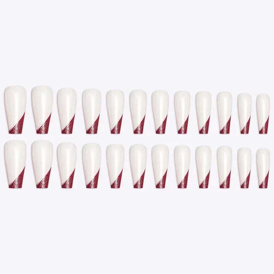 long ballet coffin nails | finished press on nails | salon quality fake nails | ultrasonic cleaning