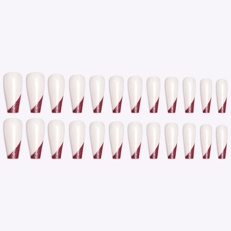 long ballet coffin nails | finished press on nails | salon quality fake nails | ultrasonic cleaning