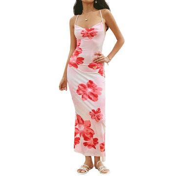 seaside beach dress | tropical print dress | lightweight summer dress | energy saving