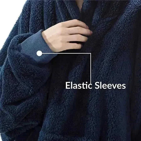 double-sided fleece hoodie | oversized pocket sweatshirt | wearable blanket hoodie | energy saving