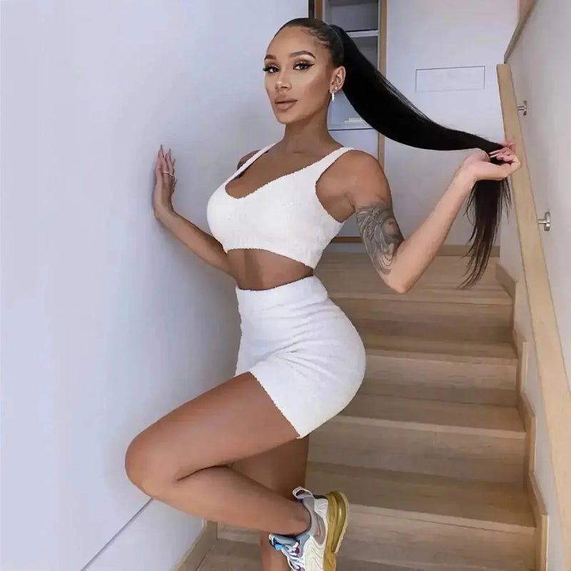 long sleeve crop top set | cotton pajama shorts set | womens matching sleepwear set | ultrasonic cleaning