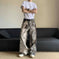 d digital camouflage print | durable cotton denim fabric | elastic waistband trousers | ultrasonic cleaning