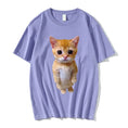 sad crying cat t-shirt | munchkin kitty graphic tee | soft cotton cat meme shirt | ultrasonic cleaning