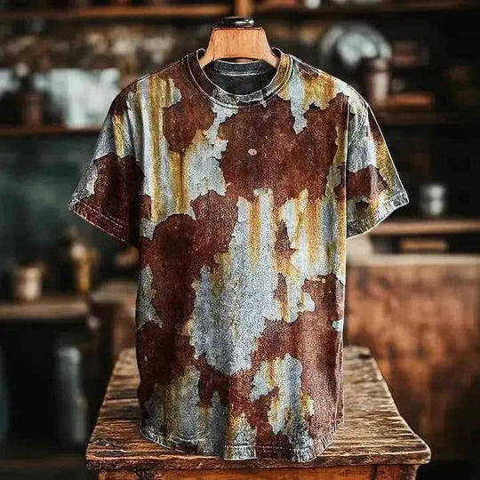 3D Digital Print Fashion Streetwear Short-Sleeve T-Shirt - back view