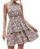 backless summer dress | boho printed halter dress | ruffle trim beach dress | ultrasonic cleaning