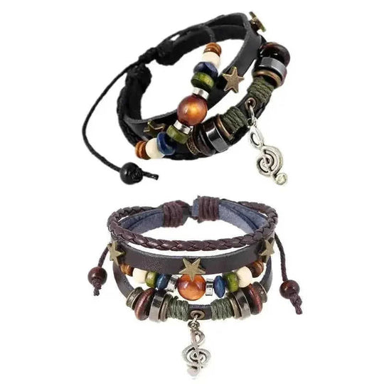 handmade leather bracelet | adjustable wrap bracelet | brown leather unisex jewelry | energy saving
