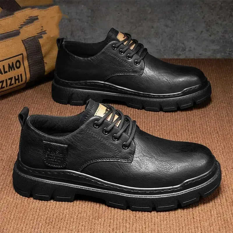 Men's Autumn Black Soft End Business Leather Men's Shoes Outdoor British Meifu Market