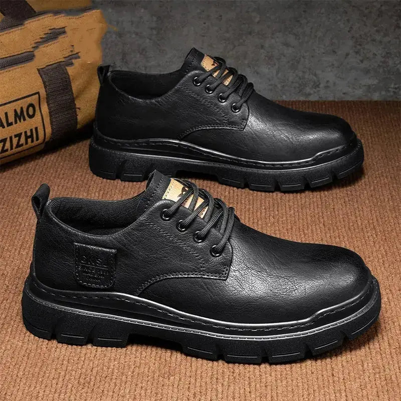 Men's Autumn Black Soft End Business Leather Men's Shoes Outdoor British Meifu Market