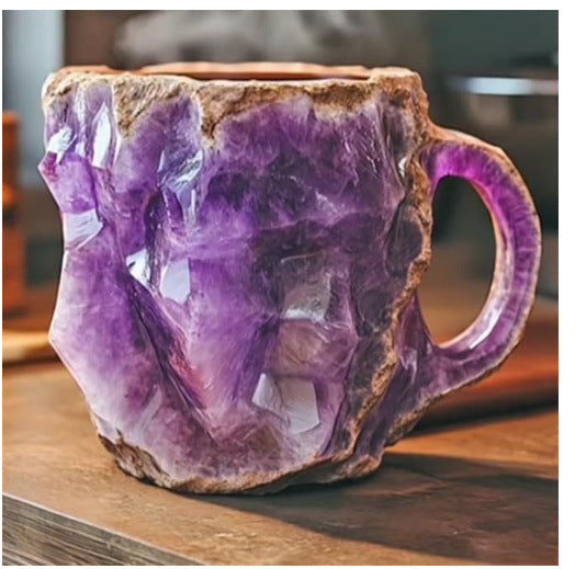 400ml Resin Mineral Crystal Coffee Mugs With Handles Elegant Fake Mineral Crystal Cup For Workplace Home Decor Christmas Gift Kitchen Gadgets Meifu Market