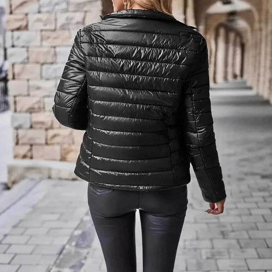 Stand Collar Zipper Pocket Cotton Coat Jacket Women Meifu Market