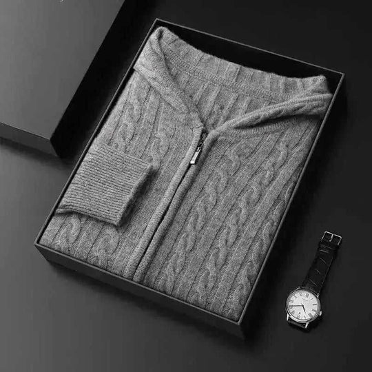 thick twist knit fabric | oversized fit hoodie | long sleeve pullover sweater | energy saving