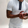 Striped Zip Polo — Men's Jacquard Stand-Collar Summer Shirt