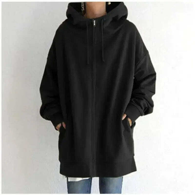 Women's Oversized Hooded Coat - Loose Fit Velvet Sweatshirt S-5XL Meifu Market