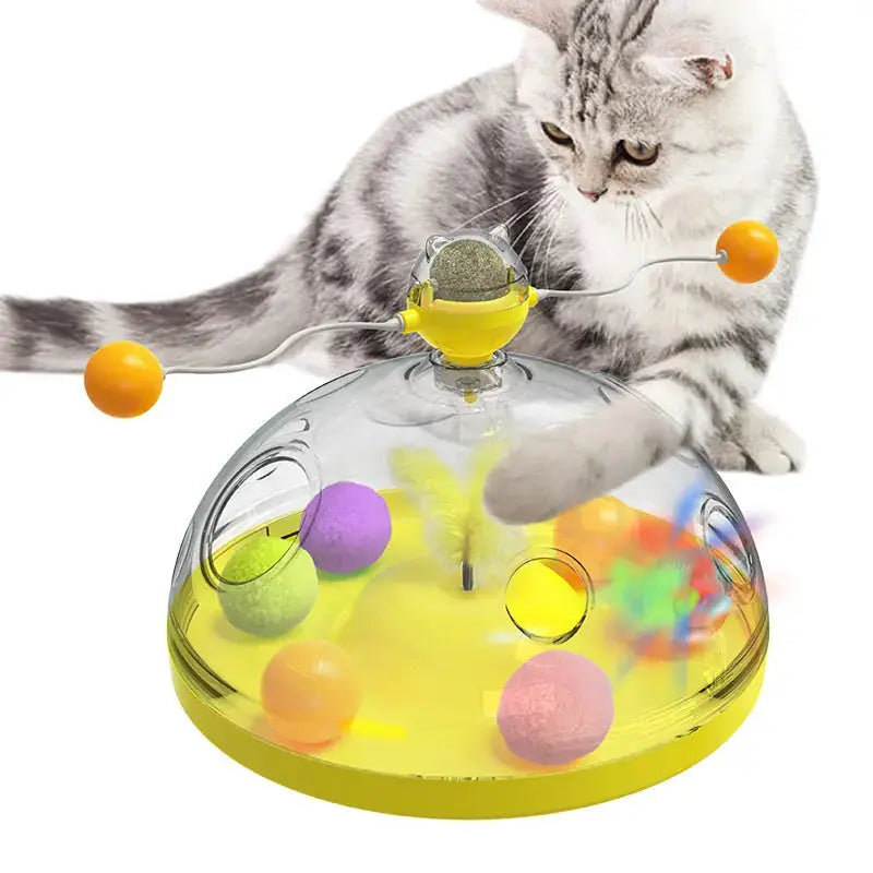 Meows Windmill Funny Cat Toys Interactive Multifunctional Turntable Pet Educational Toys With Catnip Luminous Ball Pinwheel Toys Pet Products Meifu Market