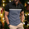 Mens Stylish Slim-fit POLO Shirt With A Pointed Collar And Chest Stripes ZVZ505 - scale comparison view