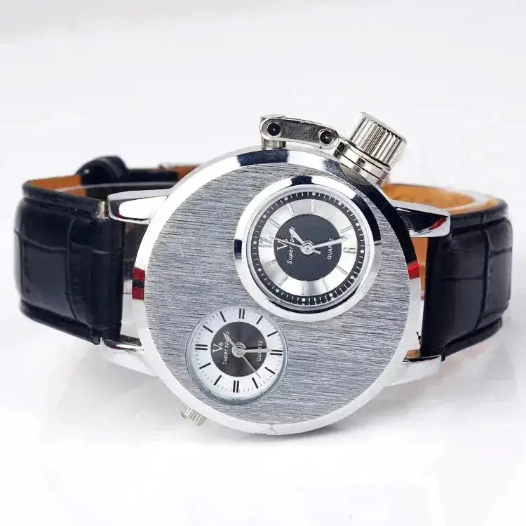 stainless-steel alloy case | genuine leather strap | everyday casual timepiece | energy saving