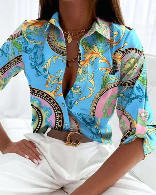 Fashion Long Sleeve Printed Shirt Meifu Market