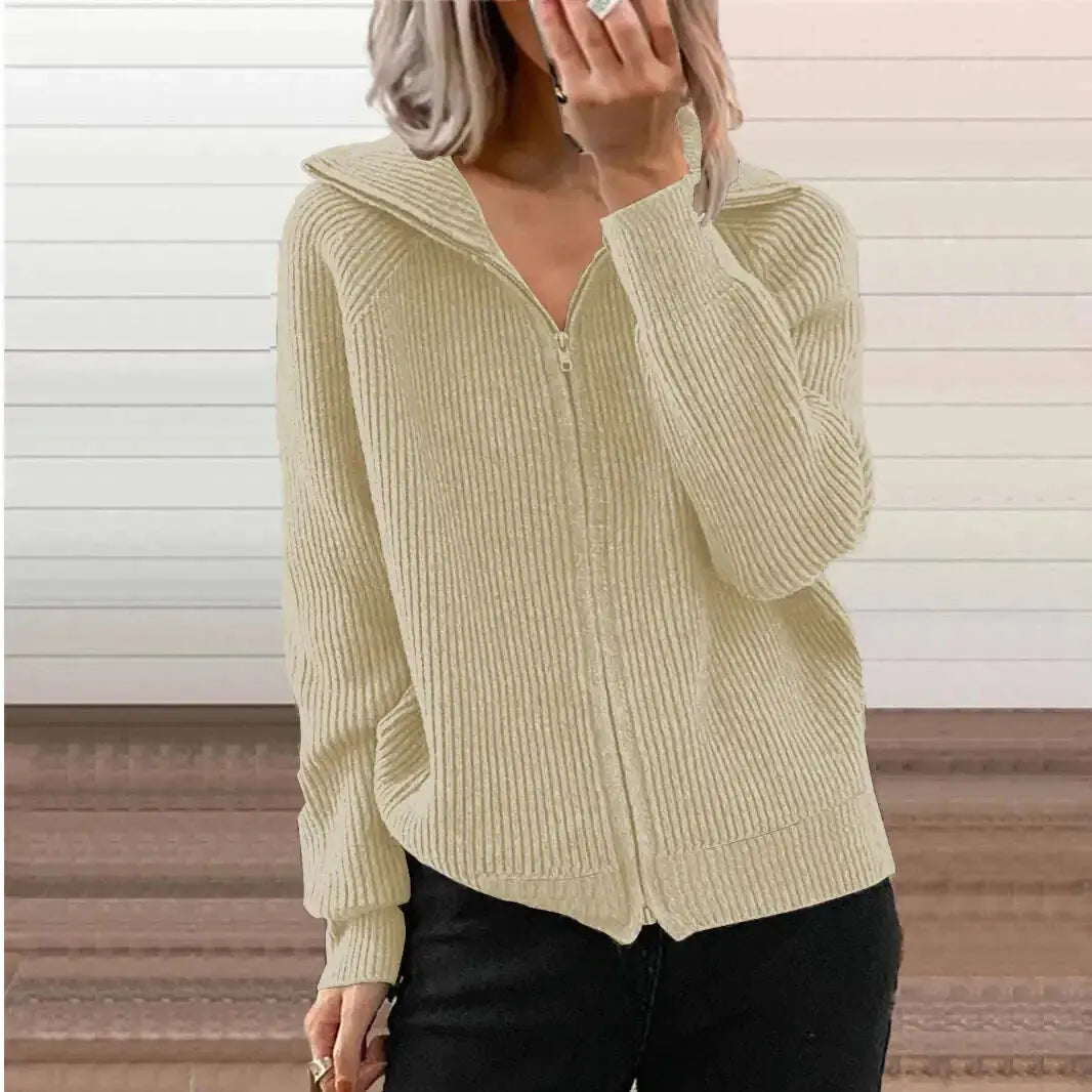 Europe And America New Stripe Casual Loose Knitwear Coat Women Meifu Market