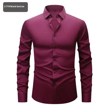 Fashion Personality Four-sided Stretch Shirt Men's Long Sleeve