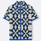 Geometric Hollow-Out Knit Polo — Men's Open Knit Resort Shirt