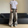 d digital camouflage print | durable cotton denim fabric | elastic waistband trousers | energy saving