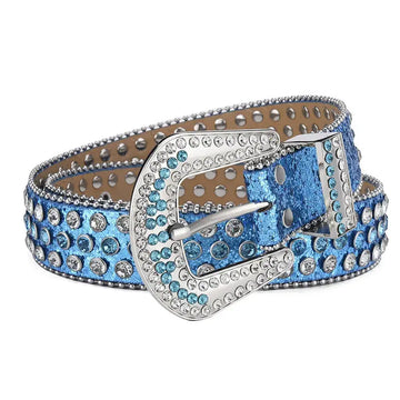 Men Women Alloy Belt Punk Rock Rivet Rhinestone meifu market