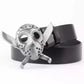 Casual Skull Decorative Two-layer Cowhide Belt Meifu Market