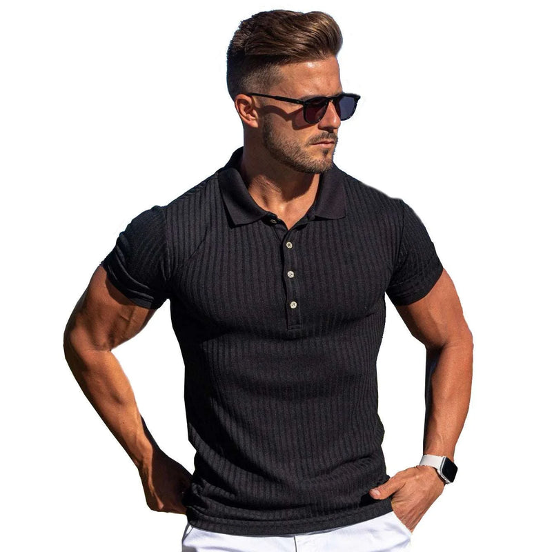 slim-fit polo shirt | mercerized cotton fabric | breathable short-sleeve shirt | ultrasonic cleaning