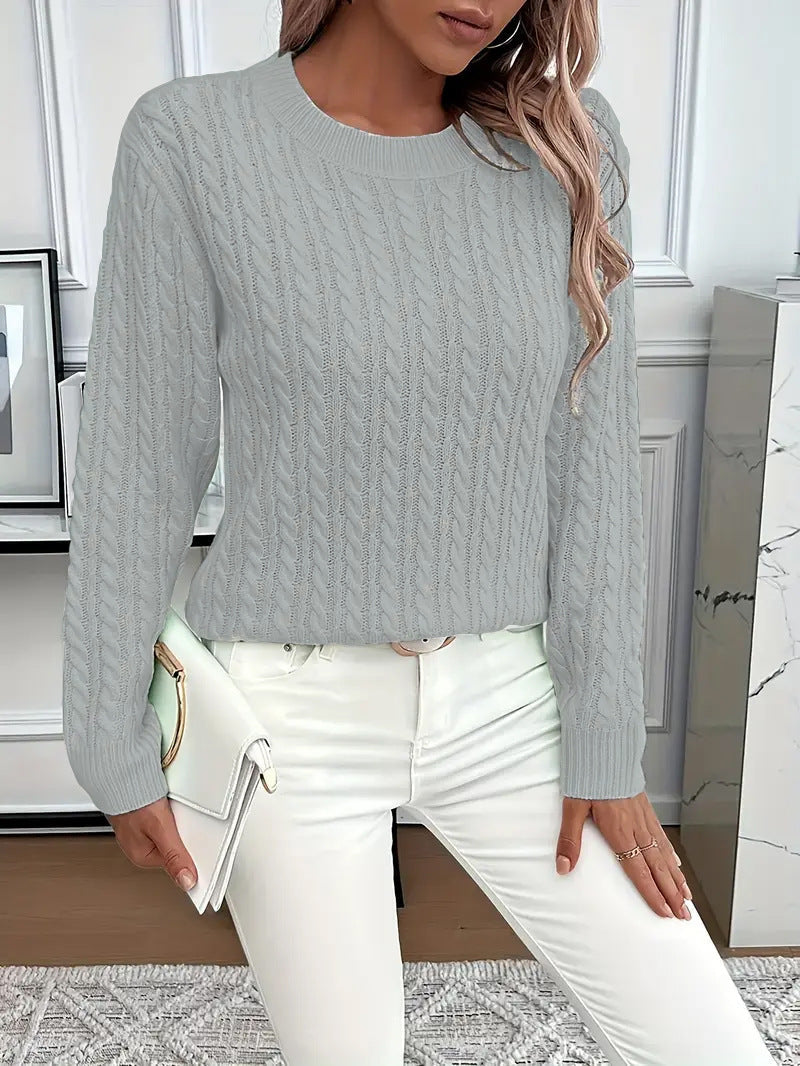 Versatile Fashion Classic Twist Round Neck Sweater Meifu Market