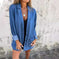 Lapel Shirt Jacket Ins Fashion Solid Color Long-sleeved Denim Top Autumn And Spring Casual Daily Streetwear Women's Clothing Meifu Market