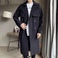 Beige Double Breasted Trench Coat For Men meifu market