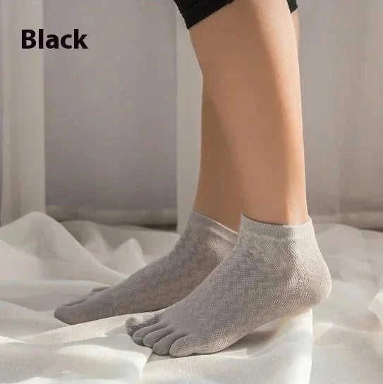 ultra-thin cotton socks | breathable toe socks for summer | moisture-wicking plain socks | energy saving