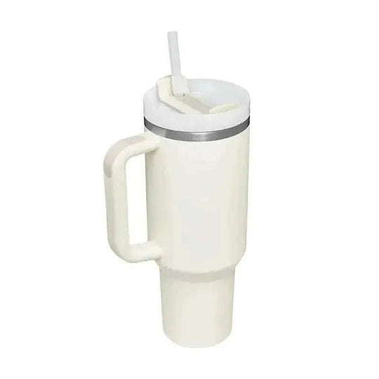 oz insulated tumbler with straw | stainless steel vacuum insulation | large capacity coffee mug | energy saving
