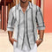 striped cotton linen shirt | mens long-sleeved button down | breathable linen blend shirt | ultrasonic cleaning