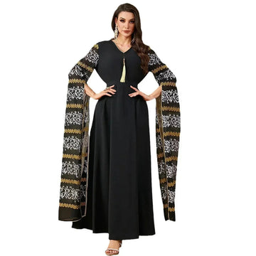 super long sleeve kaftan | embroidered arabic dress | lightweight cotton fabric | ultrasonic cleaning