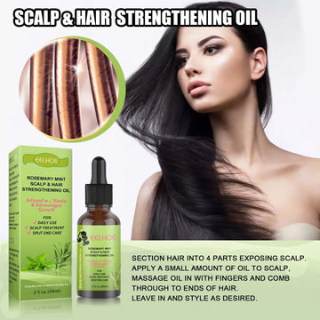 rosemary mint hair growth serum | scalp massage oil for hair thinning | biotin and caffeine hair treatment | energy saving