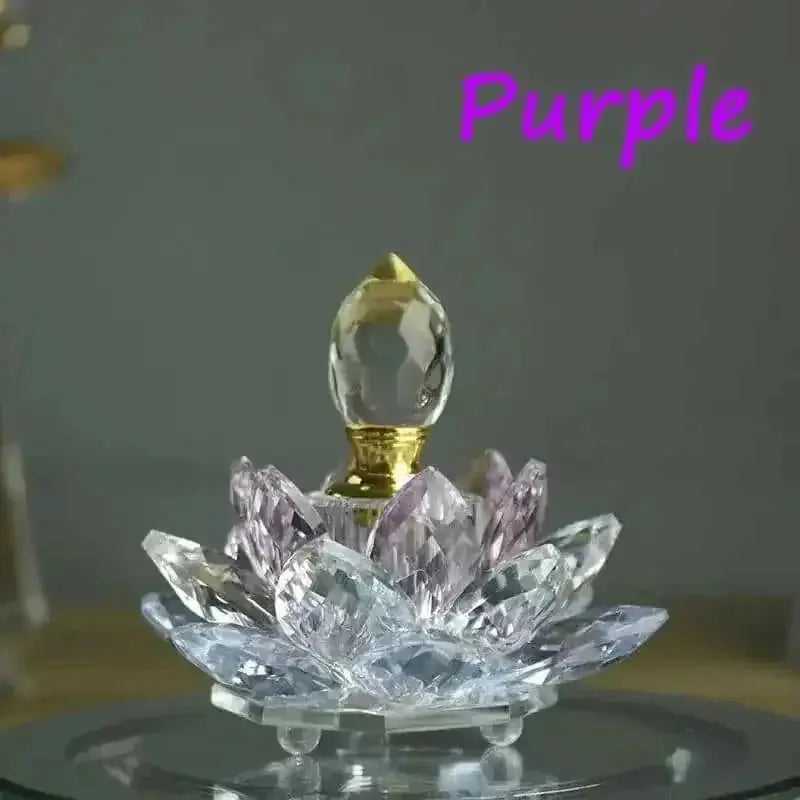 rainbow crystal perfume bottle | colorful lotus oil diffuser | handcrafted glass perfume bottle | energy saving
