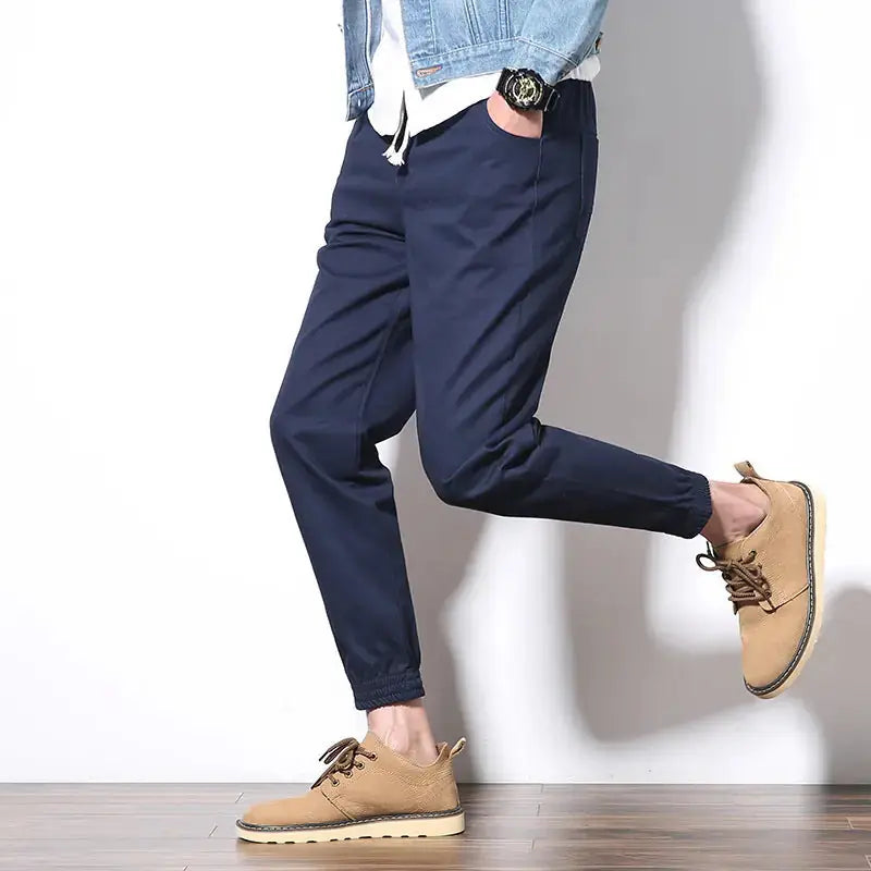 Men's small feet nine pants casual pants Harlan pants beam pants 