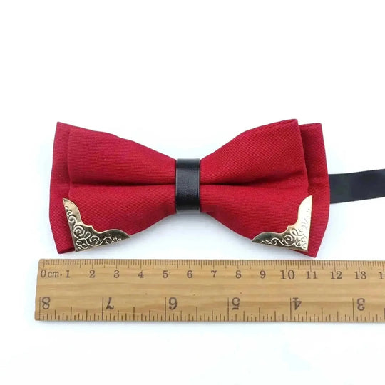 metal bow tie for men | double layer polyester bowtie | classic butterfly neckwear | energy saving