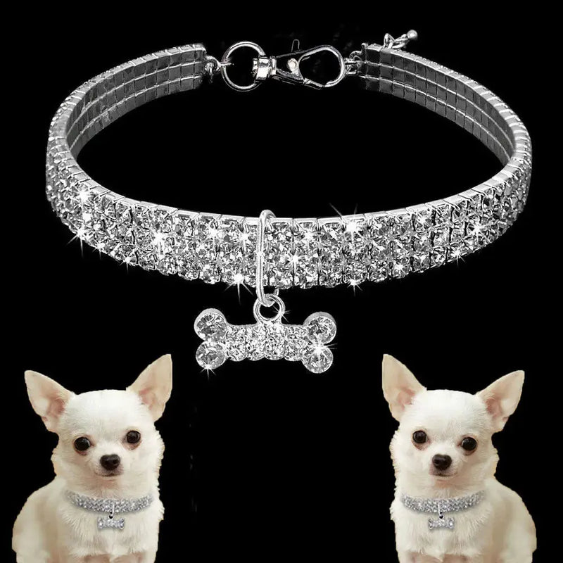 Bling Rhinestone Dog Collar Crystal Puppy Chihuahua Pet Dog Collars Leash For Small Medium Dogs Cats Meifu Market