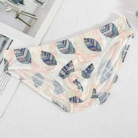 Men's Ice Silk Printed Briefs Breathable Seamless Underwear Meifu Market