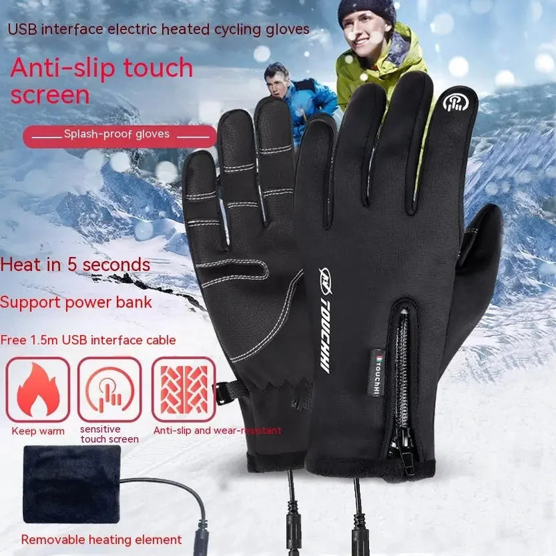 heated cycling gloves for men | polyester thermal gloves | electric heating gloves | energy saving