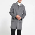 reversible wool coat | heavy wool overcoat | mid length mens coat | ultrasonic cleaning