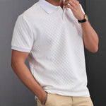 Jacquard Polo Tee — Men's Regular Fit Everyday Knit Shirt