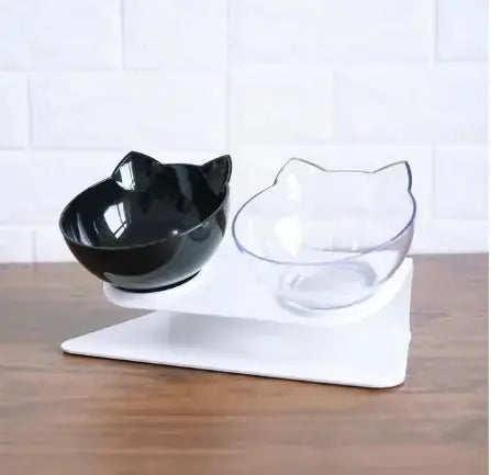 New Inclined Food Cat Ear Oblique Mouth Transparent Single Pet Bowl Meifu Market