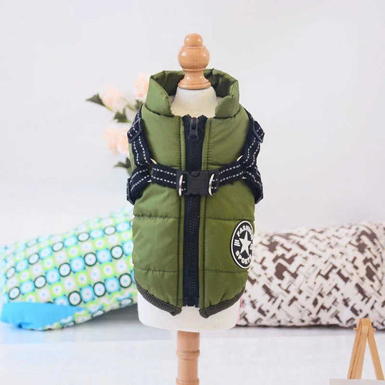 Waterproof Dog Clothes Winter Dog Coat With Harness Warm Pet Clothing Big Dog Jacket Chihuahua Labrador Coat Costume Meifu Market