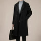 wool blend trench coat | mid-length winter coat | korean style overcoat | ultrasonic cleaning