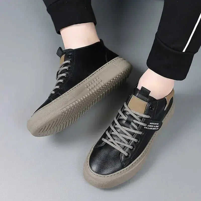 Men's Sports Casual Leather White Shoes Meifu Market